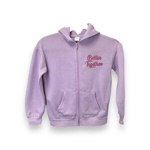 Youth Evsie Lavender "Better Together" Hooded Zip-Up Fleece Lined Sweatshirt M10